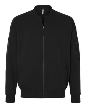 American Apparel Unisex French Terry Bomber Jacket. FTJ77 - Black