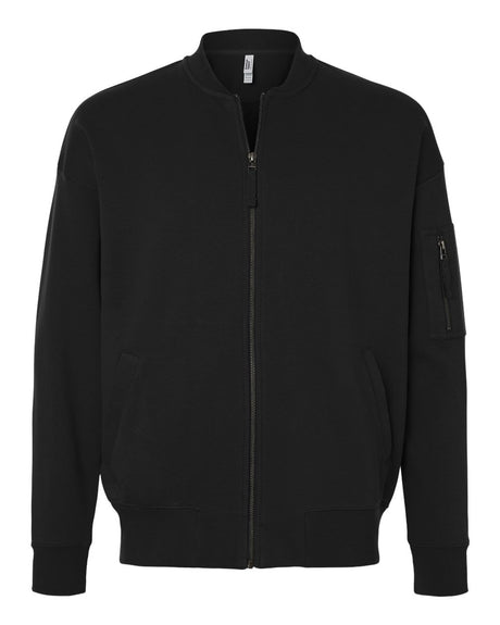 American Apparel Unisex French Terry Bomber Jacket. FTJ77 - Black