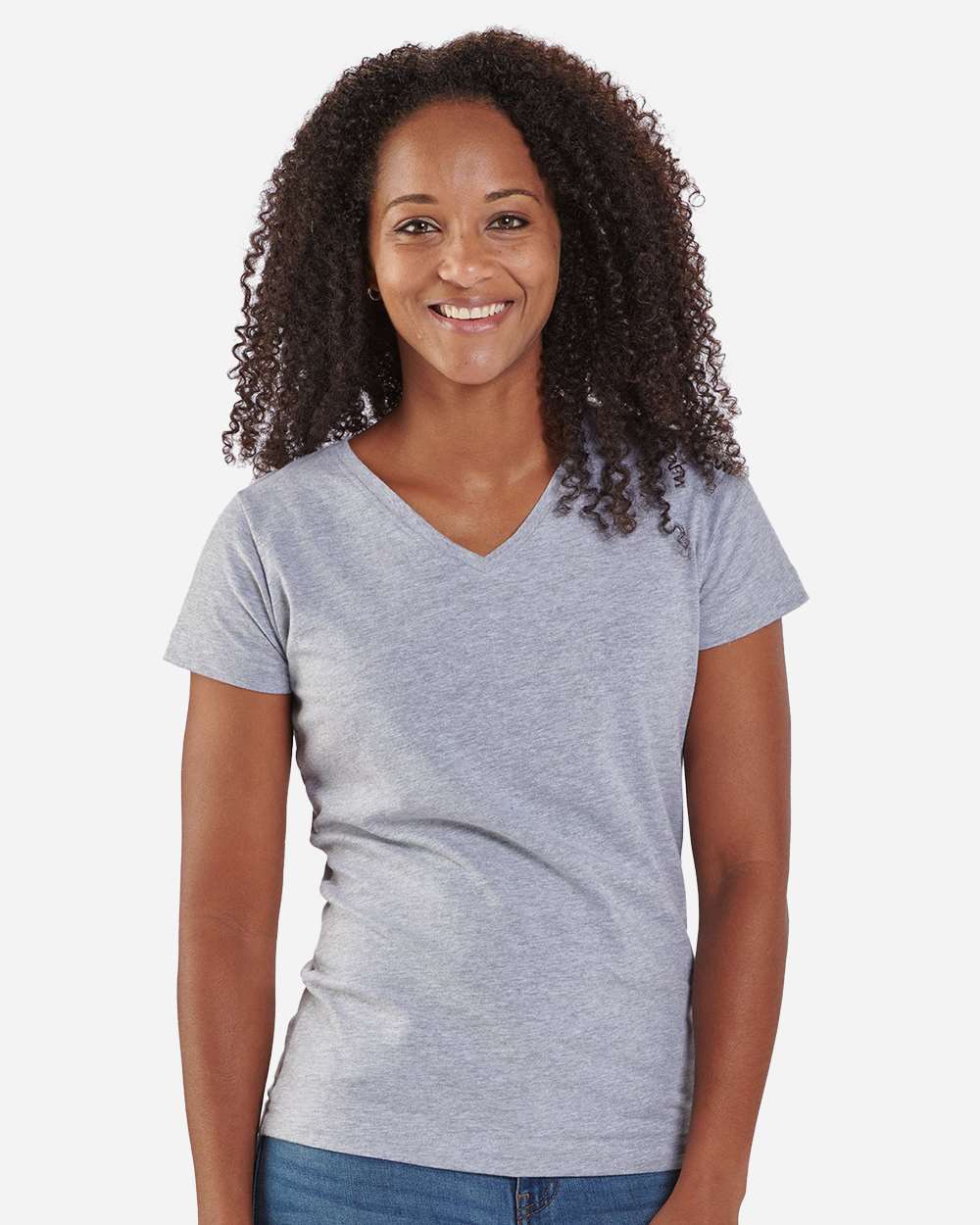 Boxercraft Women's V-Neck T-Shirt. BW2201 - Oxford Heather