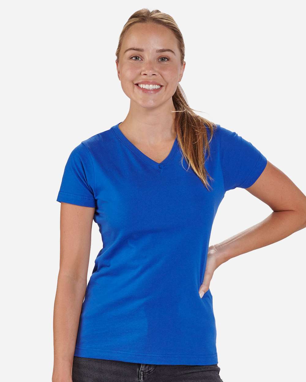 Boxercraft Women's V-Neck T-Shirt. BW2201 - Royal