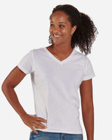 Boxercraft Women's V-Neck T-Shirt. BW2201 - White