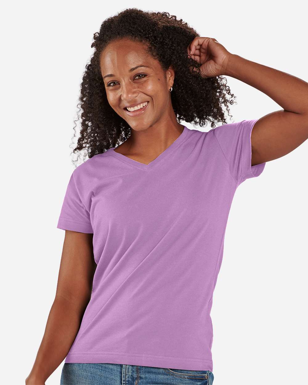Boxercraft Women's V-Neck T-Shirt. BW2201 - Lavender