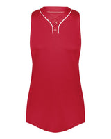 Augusta Sportswear Women's Cutter Jersey. 6913 - Scarlet/ White