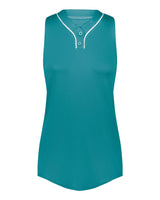 Augusta Sportswear Women's Cutter Jersey. 6913 - Teal/ White