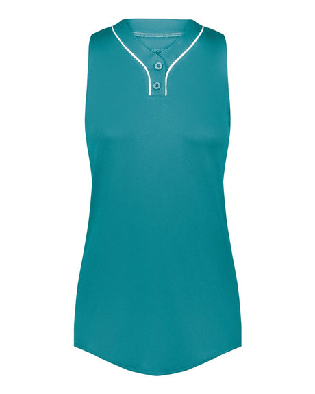 Augusta Sportswear Girls' Cutter Jersey. 6914 - Teal/ White