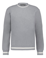 Holloway Unisex Heritage Prep Crewneck Sweatshirt. 223527 - Athletic Heather/ Vanilla