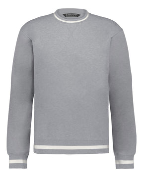 Holloway Unisex Heritage Prep Crewneck Sweatshirt. 223527 - Athletic Heather/ Vanilla