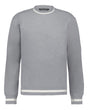 Holloway Unisex Heritage Prep Crewneck Sweatshirt. 223527 - Athletic Heather/ Vanilla