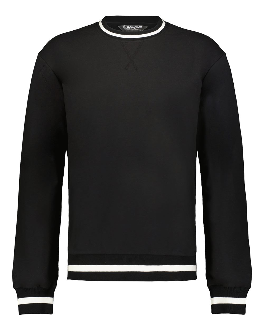 Holloway Unisex Heritage Prep Crewneck Sweatshirt. 223527 - Black/ Vanilla
