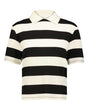 Holloway Women's Prep Street Rugby Crop T-Shirt. 226302 - Alabaster/ Vintage Black
