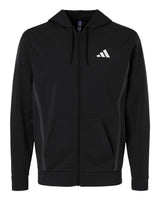 Adidas Men's Game & Go Fleece Full-Zip Hooded Sweatshirt. AT208 - Black