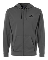 Adidas Men's Game & Go Fleece Full-Zip Hooded Sweatshirt. AT208 - Team Grey Four