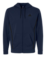 Adidas Men's Game & Go Fleece Full-Zip Hooded Sweatshirt. AT208 - Team Navy Blue