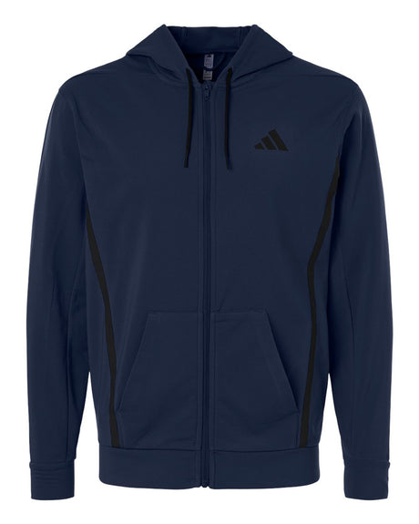Adidas Men's Game & Go Fleece Full-Zip Hooded Sweatshirt. AT208 - Team Navy Blue