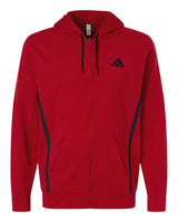 Adidas Men's Game & Go Fleece Full-Zip Hooded Sweatshirt. AT208 - Team Power Red
