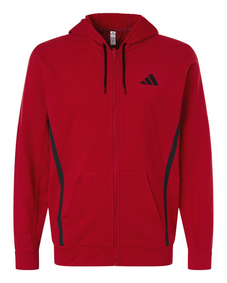 Adidas Men's Game & Go Fleece Full-Zip Hooded Sweatshirt. AT208 - Team Power Red