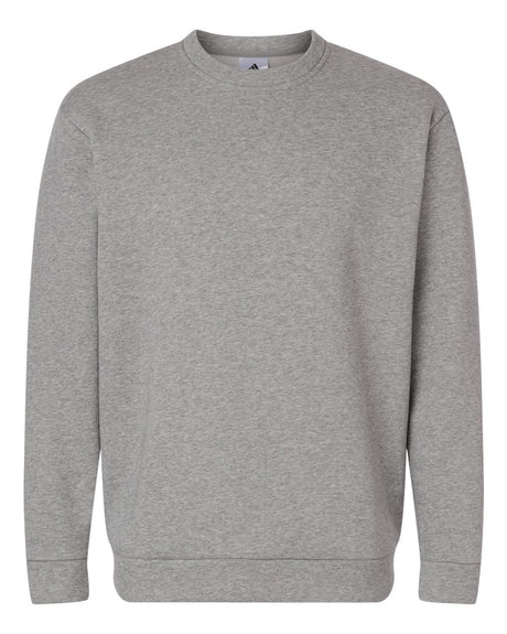 Adidas Men's Fleece Crewneck Sweatshirt. AT200 - Medium Grey Heather/ White