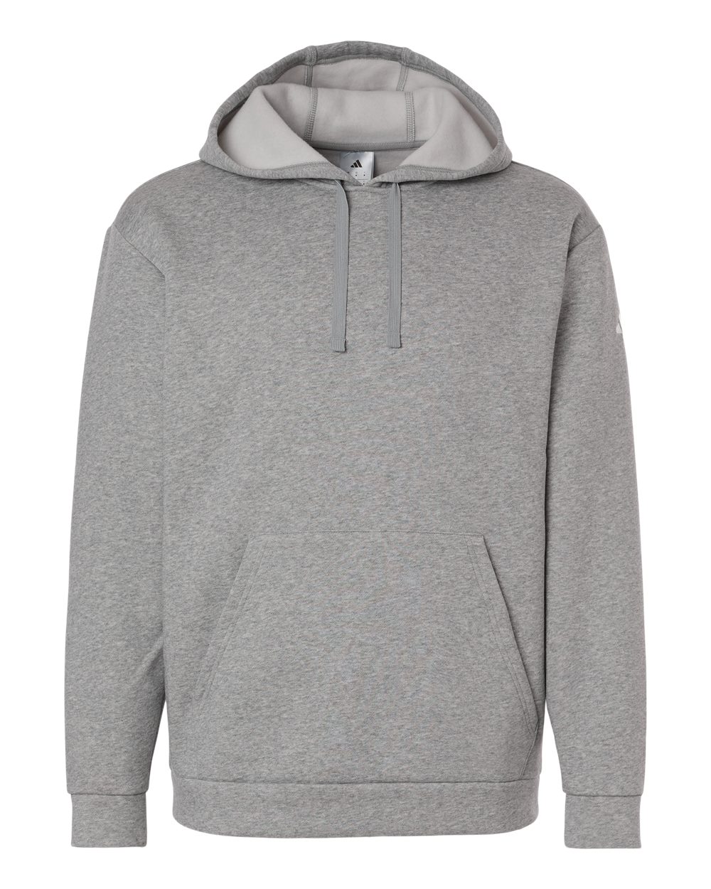 Adidas Men's Fleece Hooded Sweatshirt. AT203 - Medium Grey Heather/ White