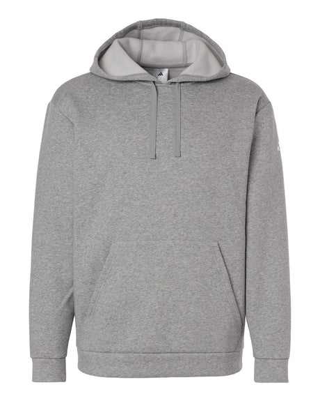 Adidas Men's Fleece Hooded Sweatshirt. AT203 - Medium Grey Heather/ White