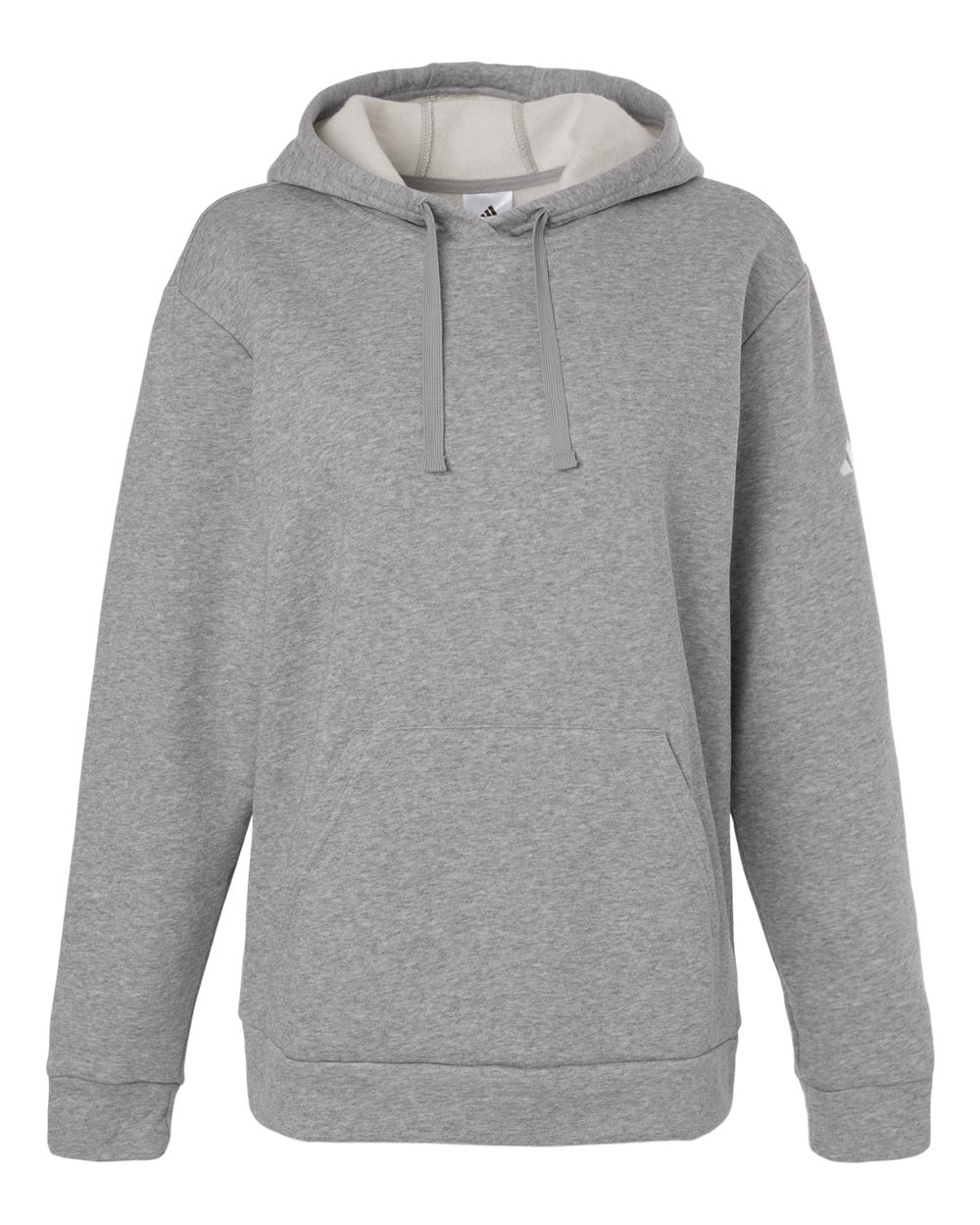 Adidas Women's Fleece Hooded Sweatshirt. AT204 - Medium Grey Heather/ White