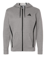 Adidas Men's Game & Go Fleece Full-Zip Hooded Sweatshirt. AT208 - Medium Grey Heather