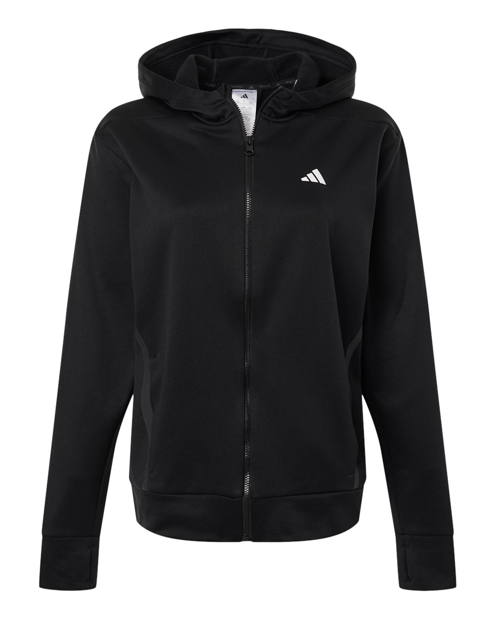Adidas Women's Game & Go Fleece Full-Zip Hooded Sweatshirt. AT209 - Black/ White