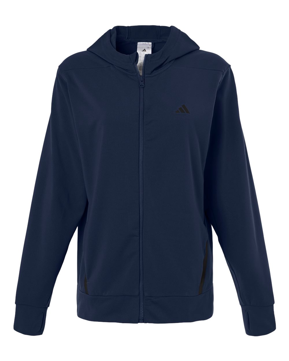 Adidas Women's Game & Go Fleece Full-Zip Hooded Sweatshirt. AT209 - Team Navy Blue/ Black