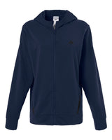 Adidas Women's Game & Go Fleece Full-Zip Hooded Sweatshirt. AT209 - Team Navy Blue/ Black