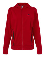 Adidas Women's Game & Go Fleece Full-Zip Hooded Sweatshirt. AT209 - Team Power Red/ Black