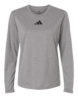 Adidas Women's Pregame Long Sleeve T-Shirt. AT105 - Medium Grey Heather/ Black