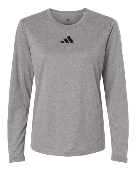 Adidas Women's Pregame Long Sleeve T-Shirt. AT105 - Medium Grey Heather/ Black