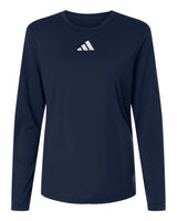 Adidas Women's Pregame Long Sleeve T-Shirt. AT105 - Team Navy Blue/ White