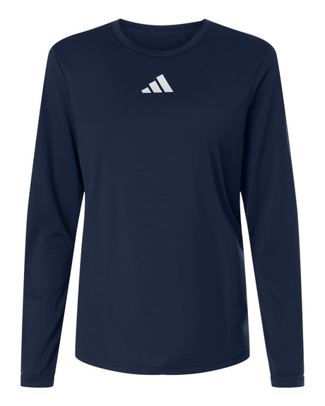 Adidas Women's Pregame Long Sleeve T-Shirt. AT105 - Team Navy Blue/ White