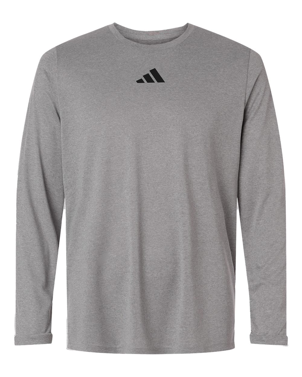 Adidas Men's Pregame Long Sleeve T-Shirt. AT104 - Medium Grey Heather/ Black