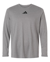Adidas Men's Pregame Long Sleeve T-Shirt. AT104 - Medium Grey Heather/ Black