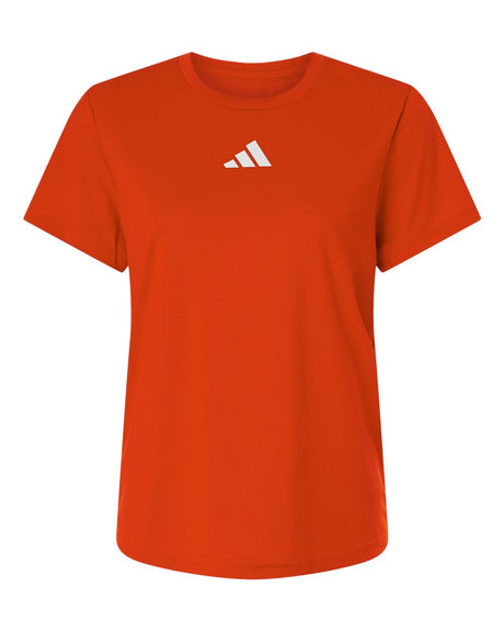 Adidas Women's Pregame T-Shirt. AT102 - Collegiate Orange/ White