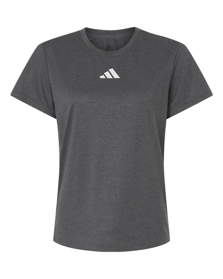 Adidas Women's Pregame T-Shirt. AT102 - Dark Grey Heather/ White