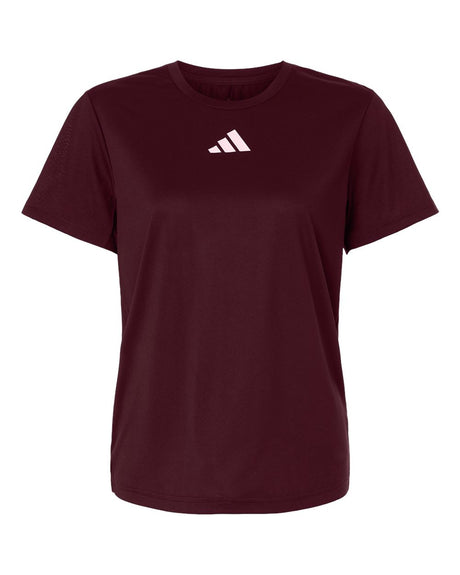 Adidas Women's Pregame T-Shirt. AT102 - Team Maroon/ White