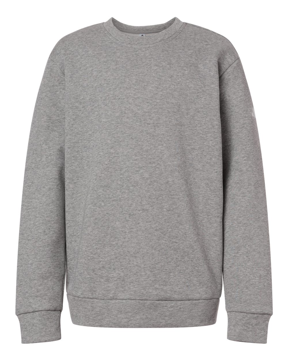 Adidas Youth Fleece Crewneck Sweatshirt. AT202 - Medium Grey Heather/ White