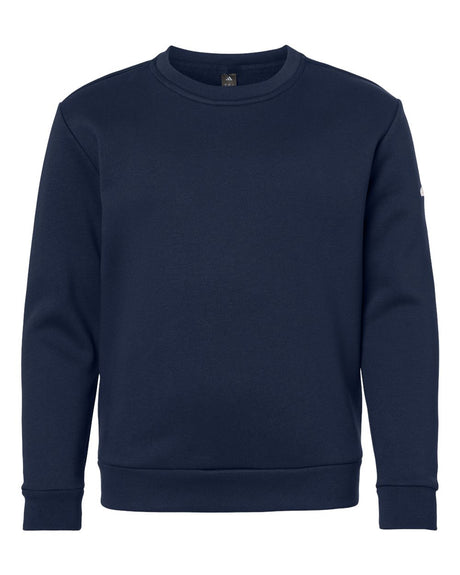 Adidas Youth Fleece Crewneck Sweatshirt. AT202 - Team Navy Blue/ White