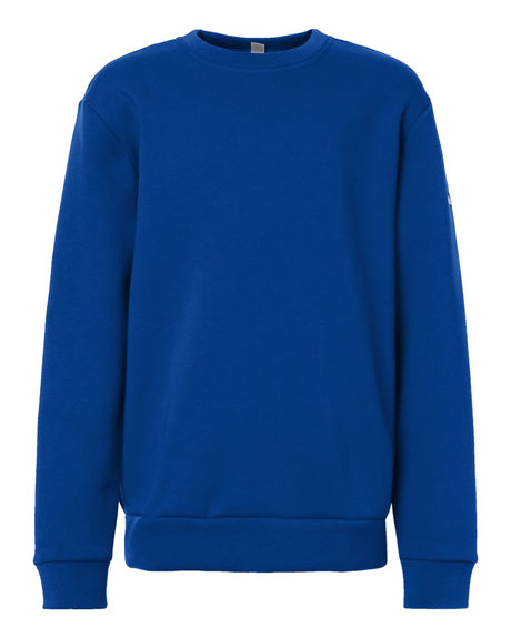 Adidas Youth Fleece Crewneck Sweatshirt. AT202 - Team Royal Blue/ White