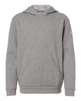 Adidas Youth Fleece Hooded Sweatshirt. AT205 - Medium Grey Heather/ White