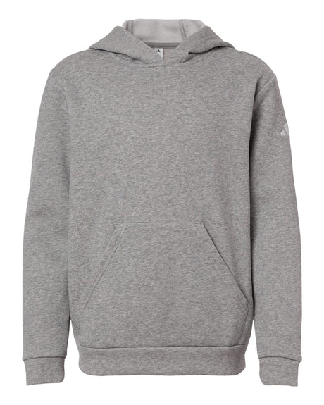 Adidas Youth Fleece Hooded Sweatshirt. AT205 - Medium Grey Heather/ White