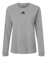Adidas Women's Fresh Long Sleeve T-Shirt. AT109 - Medium Grey Heather/ Black