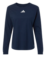 Adidas Women's Fresh Long Sleeve T-Shirt. AT109 - Team Navy Blue/ White