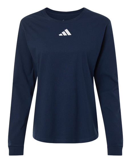 Adidas Women's Fresh Long Sleeve T-Shirt. AT109 - Team Navy Blue/ White