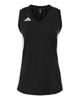 Adidas Women's Quickset V-Neck Sleeveless Jersey. AT120 - Black/ White