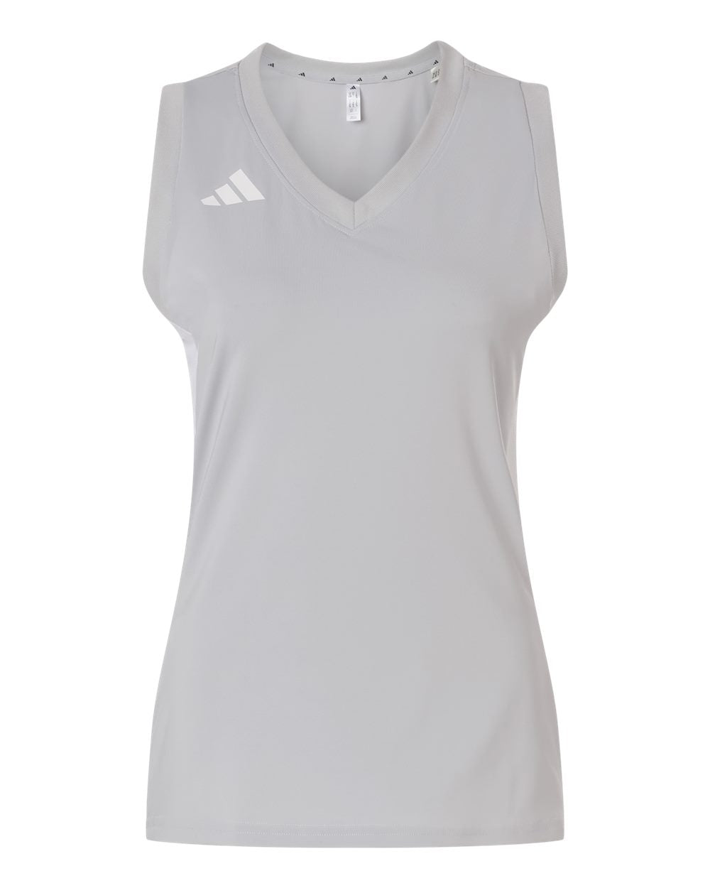 Adidas Women's Quickset V-Neck Sleeveless Jersey. AT120 - Team Light Grey/ White