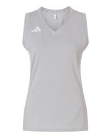 Adidas Women's Quickset V-Neck Sleeveless Jersey. AT120 - Team Light Grey/ White