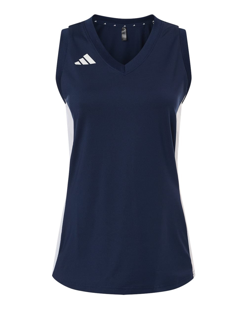 Adidas Women's Quickset V-Neck Sleeveless Jersey. AT120 - Team Navy Blue/ White